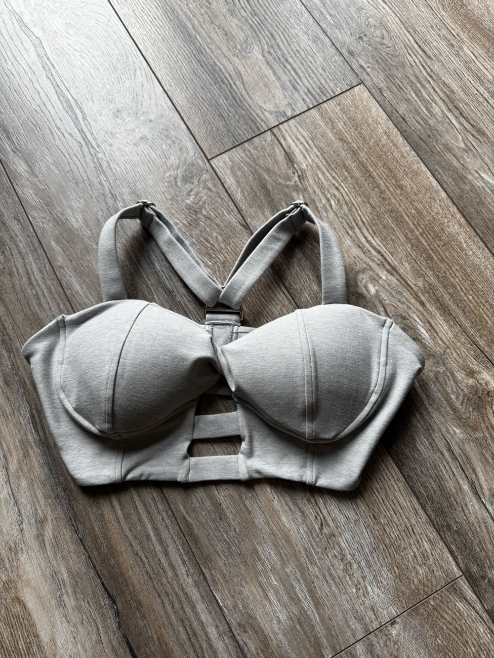 Bombshell Sportswear Gray Padded Sports Bra